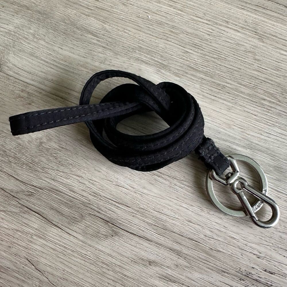 Vera Bradley Solid Black Performance Twill Lanyard